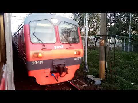 Вечерняя поездка на ЭД4М 008704. Вид из открытого наверх окна. Выхино - Золотово.