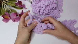 Пряжа Alize Puffy. Узор для пледа "Косички"