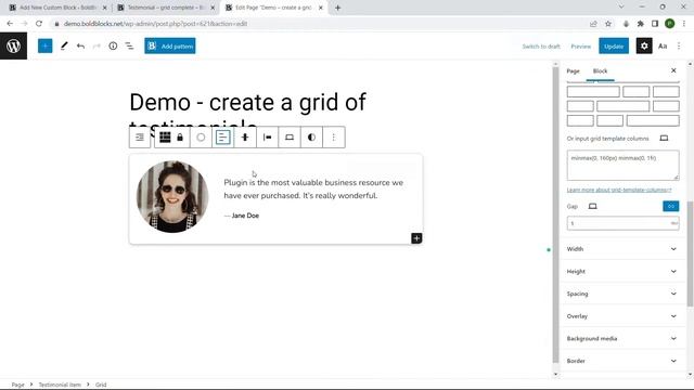 How to create a testimonial grid layout block in Gutenberg Block Editor without coding - CBB смотреть онлайн