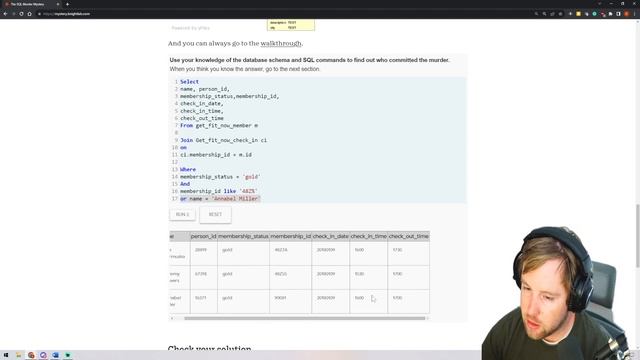 SQL Murder Mystery Walkthrough смотреть онлайн