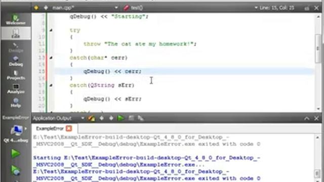 C++ Qt 103 Error Handling смотреть онлайн