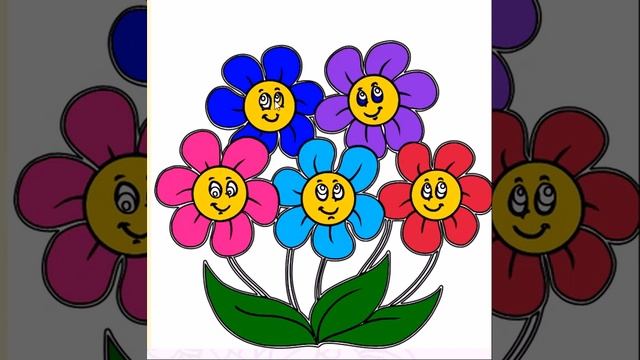Раскраска. Цветы.Coloring. Flowers.Para colorear. Las flores.Coloring. Fiori. смотреть онлайн