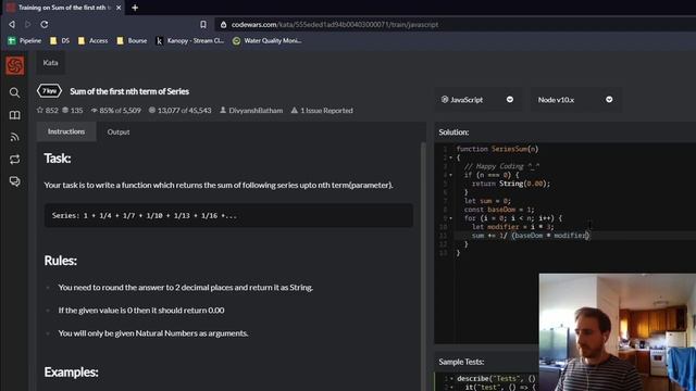 Codewars: Sum of the first nth term of Series смотреть онлайн