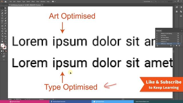 Art Optimized vs Type Optimized Anti Aliasing Methods in Illustrator CC смотреть онлайн