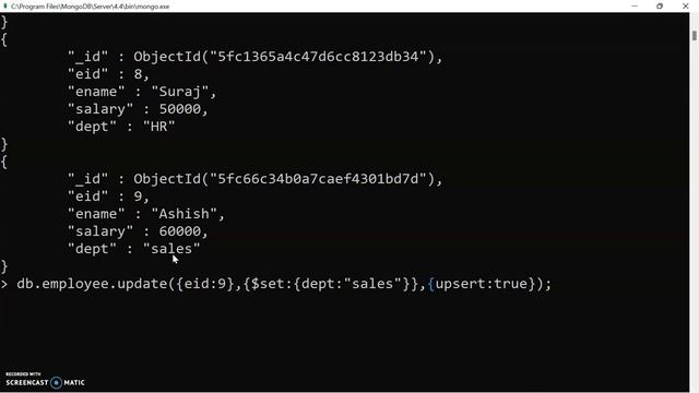 Upsert command in MongoDB смотреть онлайн
