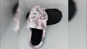 МК. Тапочки комнатные из плюшевой пряжи на резиновой подошве