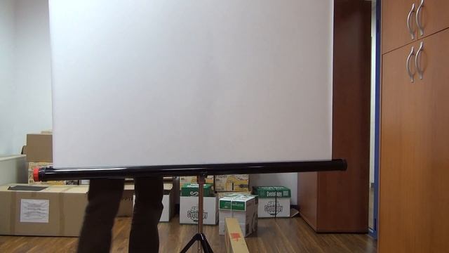 Unboxing And Test Of Hama Duo Tripod Projection Screen 125 With Toshiba TDP-T45