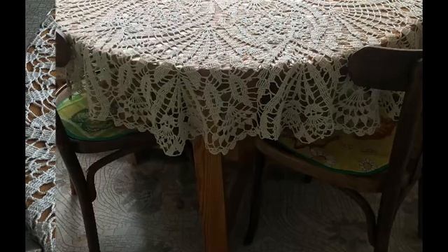 Красивая скатерть крючком