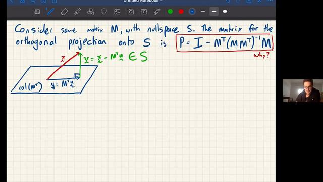 Orthogonal projection matrix onto the nullspace смотреть онлайн
