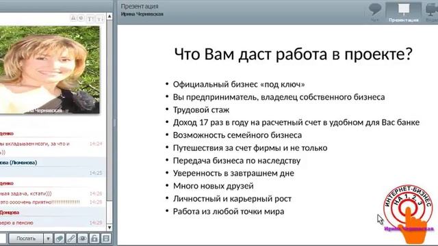 День открытых дверей проекта "Интернет-Бизнес на 1,2,3". Директор Ирина Чернявская смотреть онлайн