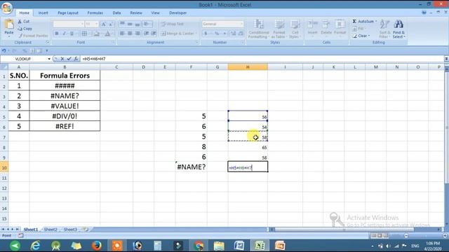 C-7 | Excel-Formula and Functions | Topic:Formula Errors | #### | #NAME? | #VALUE! | #DIV/0! | #REF смотреть онлайн