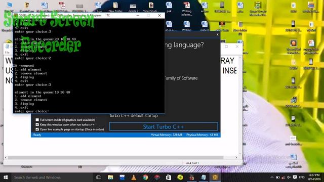 program of static queue(enqueue for insert value in array & dequeue for delete value in array) смотреть онлайн