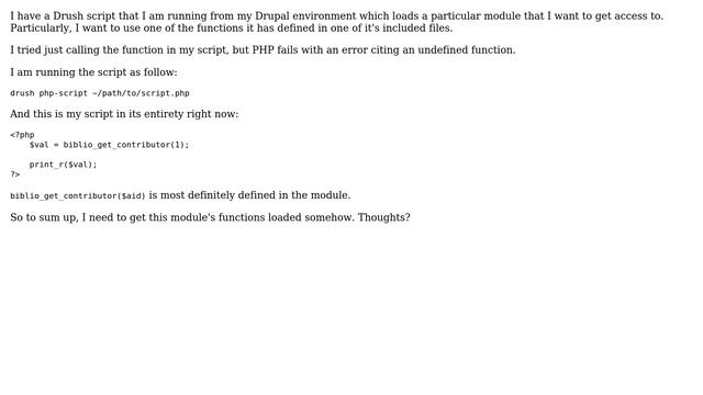 Drupal: Load module in a drush script смотреть онлайн