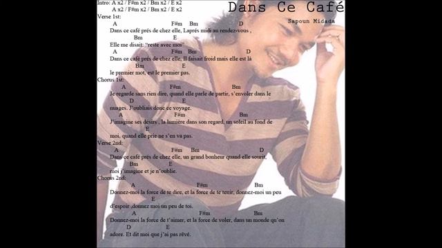 Dans Ce Café-Sapoun Midada- Chords + Lyrics смотреть онлайн