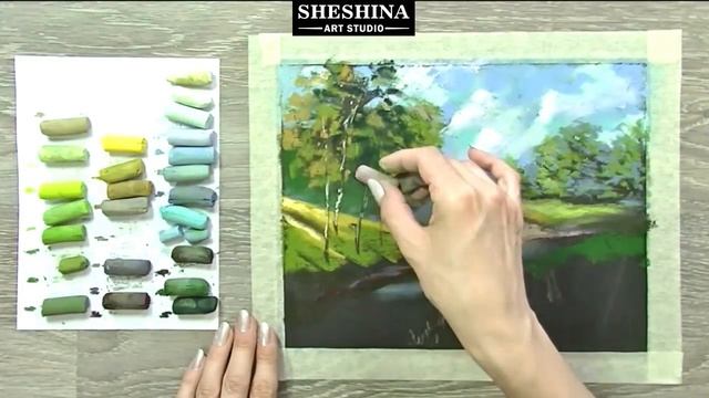 How To Draw A Landscape With Birches With Soft Pastels ? Landscapes
