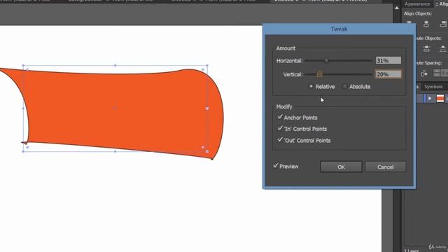 Tweak Effect Adobe Illustrator