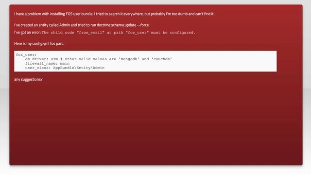 Symfony FOS user bundle initiation смотреть онлайн