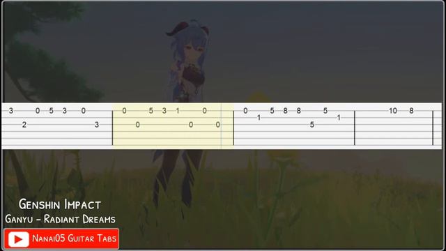 Ganyu - Radiant Dreams Guitar Tab Tutorial (Genshin Impact) смотреть онлайн