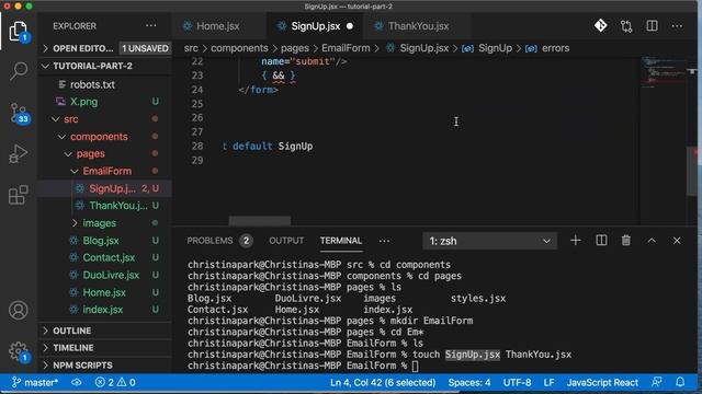 React E-mail Collector & Contact Form | React JS Website Tutorial Pt 2 смотреть онлайн