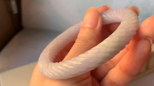 54.3mm A-Grade Natural Lavender Jadeite Traditional Round Bangle (Rope) No.151877 смотреть онлайн