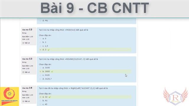 Bài 9_CB CNTT(V2018- IU01-06)_Kiểm tra trắc nghiệm (Mã lớp mới) смотреть онлайн