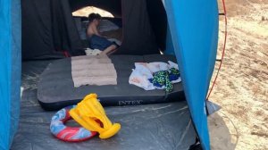 Кемпинг с детьми в палатке Decathlon. Ночуем в лесу возле речки