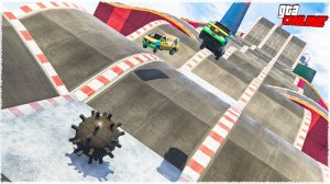 СЛИШКОМ ОПАСНЫЙ РУССКИЙ СПУСК ПО ЛЕДЯНКЕ! КТО ПЕРВЫЙ ВЗОРВЕТСЯ_ (ГОНКИ ГТА 5 ОНЛАЙН)