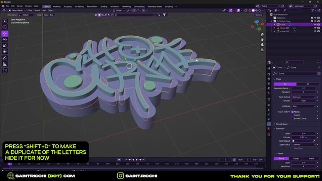 CHROME TYPOGRAPHY IN BLENDER 3D смотреть онлайн
