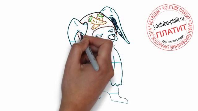 Как нарисовать карандашом голубого зайца летчика смотреть онлайн
