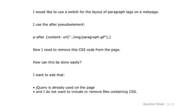 jQuery : CSS: How to remove pseudo elements (after, before,...)? смотреть онлайн