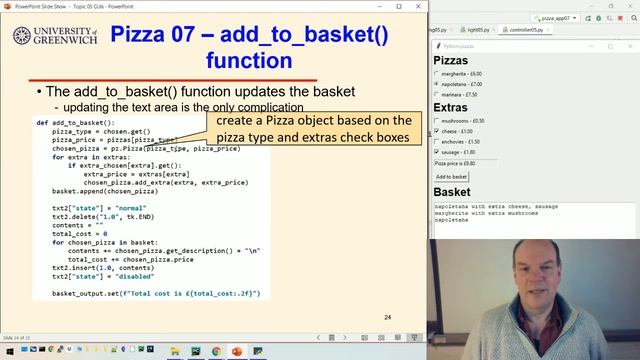 OO Python 05-8: GUIs - Pizza GUI смотреть онлайн