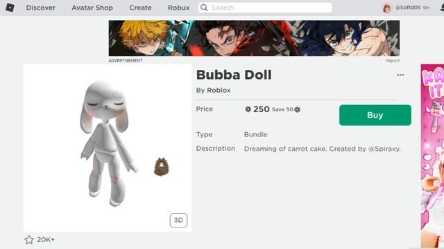 HOW TO GET CUTE NEW BUNNY AVATAR!?NEW ROBLOX BUBBA DOLL CHARACTER смотреть онлайн