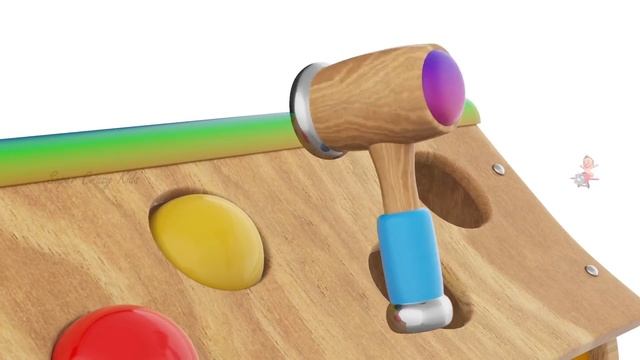 Wooden Base Color Balls Truck Toys to Learn Colors for Children - 3D Kids Learning Videos смотреть онлайн