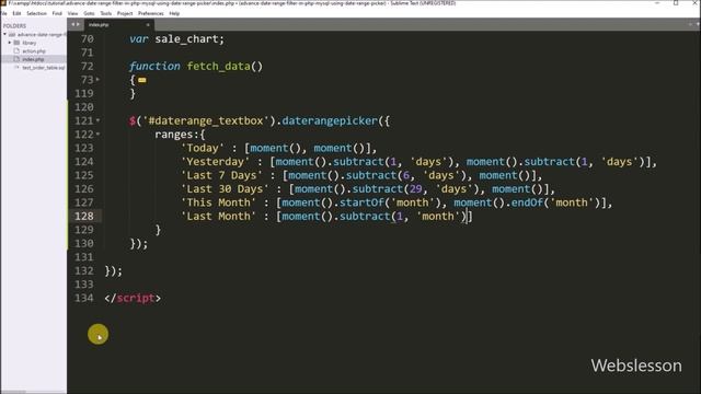 Date Range Filter in DataTables, Chart.js using Date Range Picker with PHP MySQL Ajax смотреть онлайн