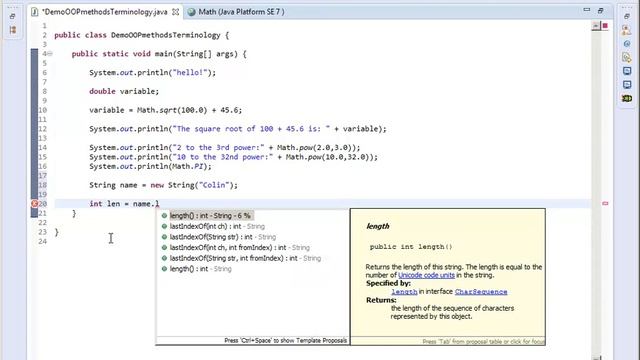 Java 09 Intro to Classes with methods смотреть онлайн