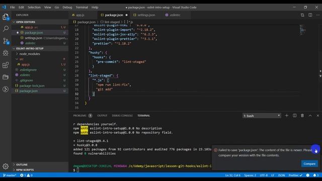 Стиль кода. Eslint. Husky. #4 Настраиваем Husky и Lint staged. смотреть онлайн