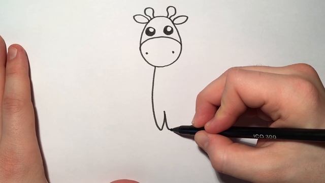 Very Easy! How to Draw Cute Cartoon Giraffe. Art for Kids! смотреть онлайн