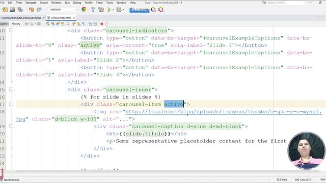 Curso de PHP 8 Aula 138 Como Criar Slides em Carousel com Bootstrap 5 e Twig Template смотреть онлайн