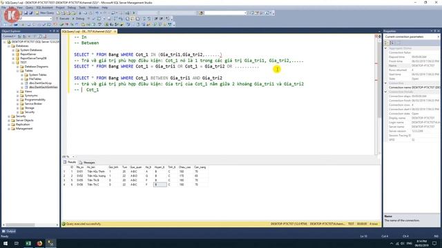 [SQL SEVER TỪ A-Z] Bài 11: Làm việc với toán tử In, Between смотреть онлайн