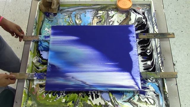 ?SOLD Acrylic Pour Swipe Demonstrationn Tutorial Fluid Art How To "BLUE WAVE" смотреть онлайн