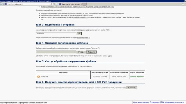Описание остатков, получение GTIN и привязка к КИЗ