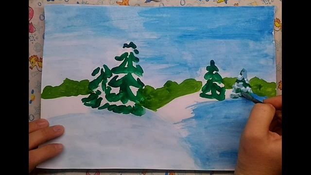 Как нарисовать ёлку \\ нарисовать ель \\ нарисовать зиму // зимние рисунки \\ что нарисовать смотреть онлайн