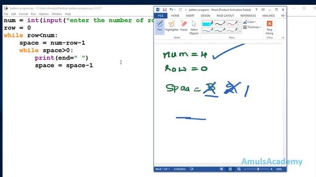 Python Pattern Program - Printing Stars in Pyramid Shape Using while loop смотреть онлайн
