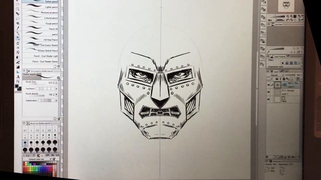 Drawing DR DOOM with CLIP STUDIO PAINT using SYMMETRY on a WACOM CINTIQ 21UX смотреть онлайн