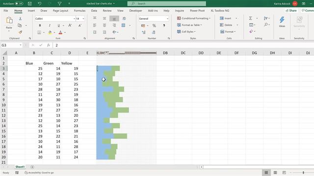 How to make in-cell stacked bar charts in excel смотреть онлайн