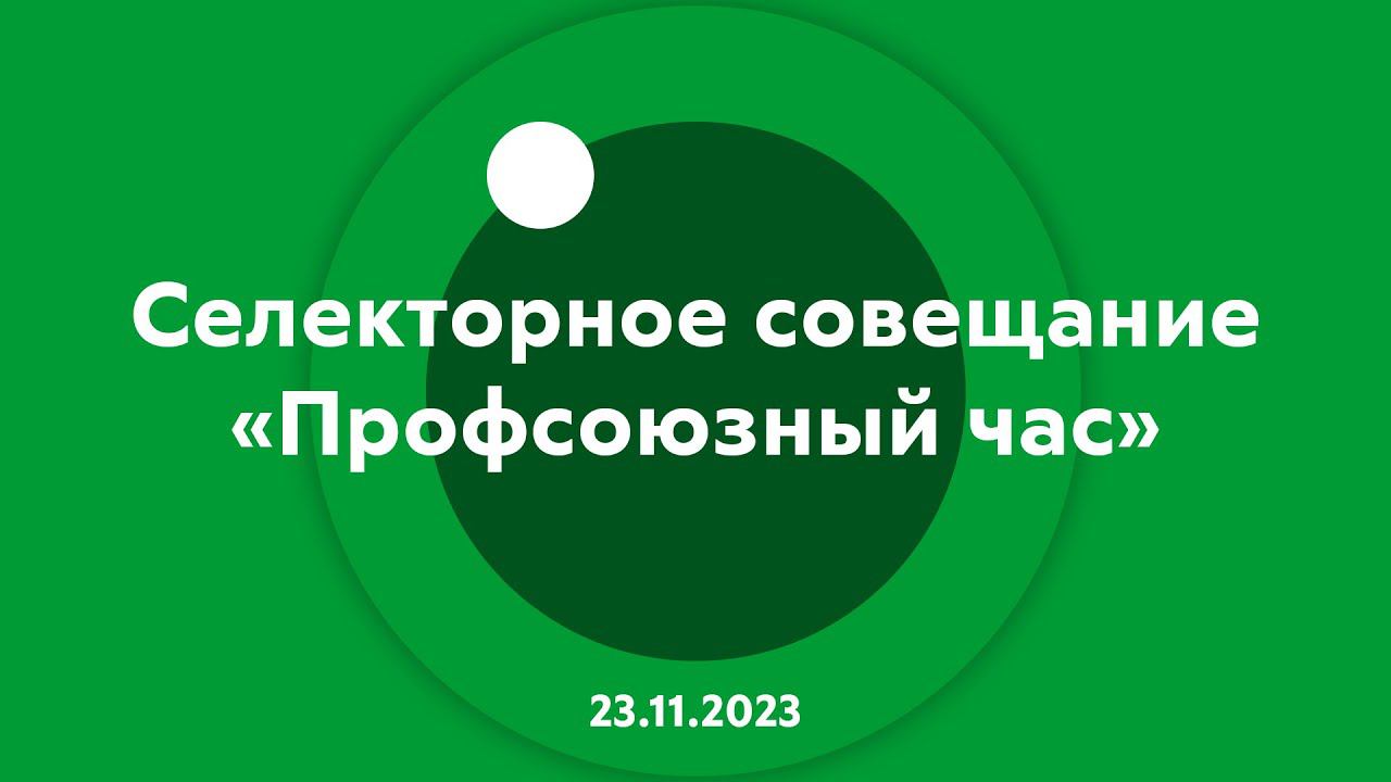 Селекторное совещание Профсоюзный час 23.11.2023 смотреть онлайн