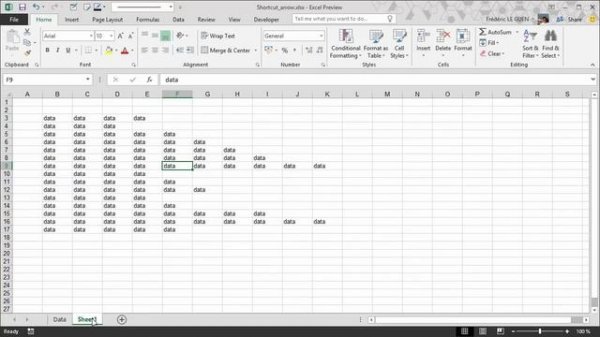 Excel tricks Copy-Paste with arrow keys for wide range?