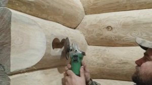 ЛЫСКИ для розеток в доме из бревна