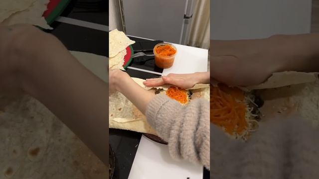 Домашняя грибная шаурма с курицей с сыром с соусом и корейской морковкой #шаурма #шаверма #балдёж смотреть онлайн