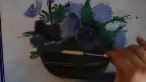 Мастер-класс по живопись Маслом "Фиалки" Для начинающих